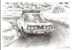 Coches y motocicletas: Seat 124 rally, dibujo Diego Serrano
